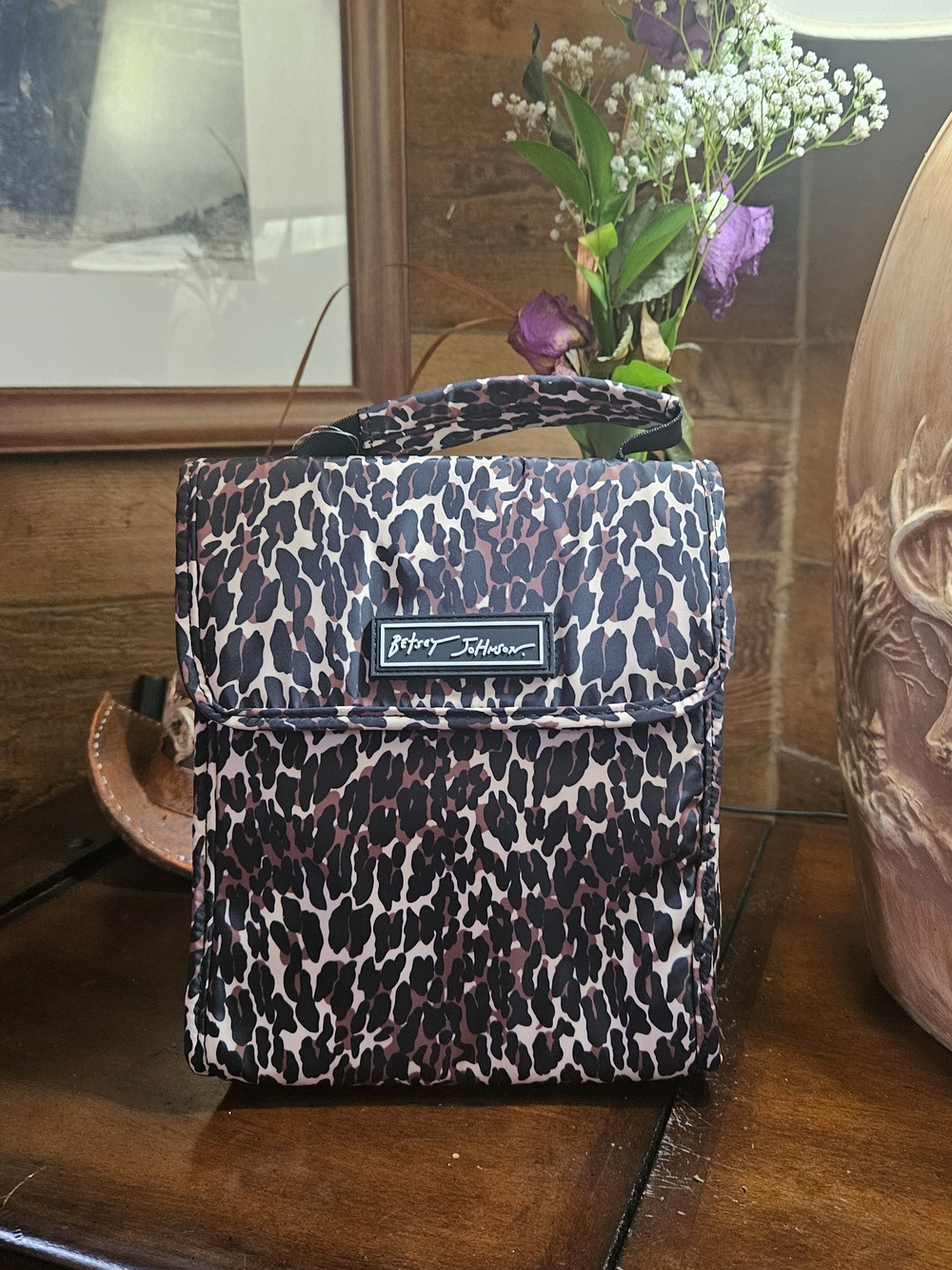 Betsey Johnson Pink Leopard Print Insulated Lunch Box